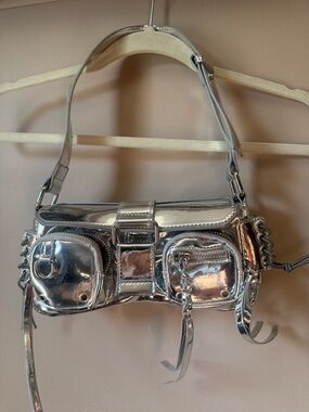 Silver Metallic Shoulder Bag